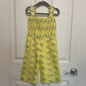 Janie and Jack Yellow Floral Wide Leg Jumpsuit 2T